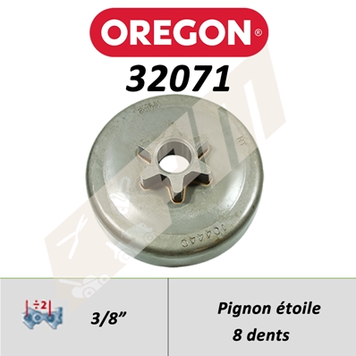 Pignon de tronçonneuse OREGON PRO A ETOILE 3/8