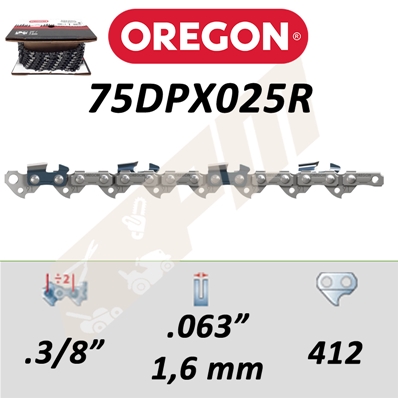 Chaîne de tronçonneuse OREGON 3/8 .058" 412 entraîneurs