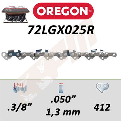 Chaîne de tronçonneuse OREGON SUPER GUARD 72LGX025R 3/8